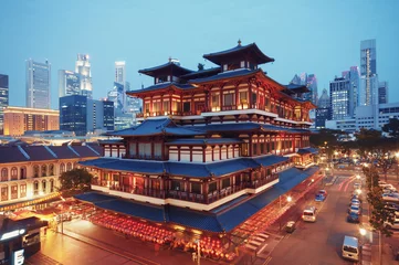 Washable wall murals Singapore Buddha Toothe Relic Temple in Chinatown in Singapore.