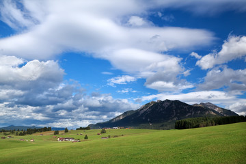Obraz premium blue sky over alpine meadows