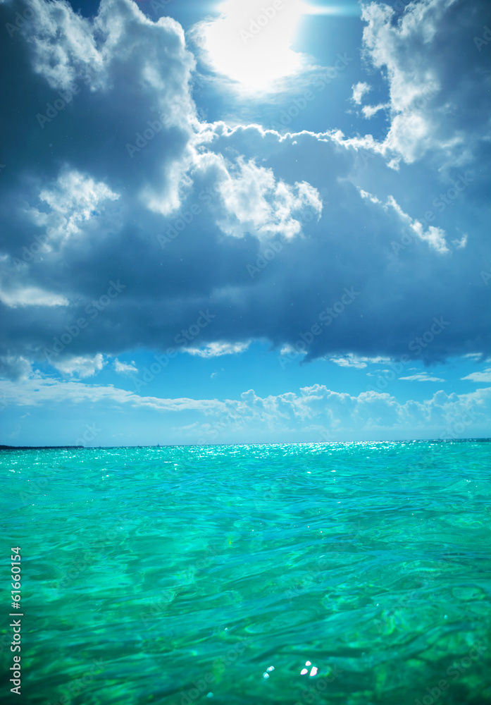 Wall mural beautiful waters of the caribbean sea near saona island