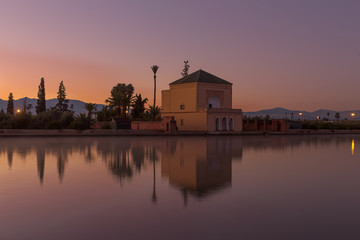 Menara Gardens at sunrise, Marrakesh, Morocco