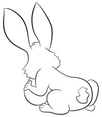 Osterhase versteckt Ostereier