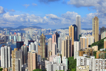 Fototapeta na wymiar Hong Kong city from peak