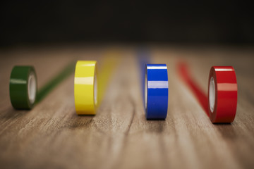 Different colors scotch tape