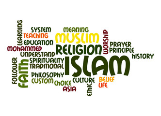 Obraz premium Islam word cloud