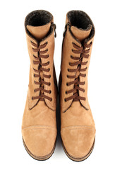 Women's brown boots with laces