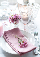 Festive wedding table setting