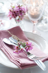 Festive wedding table setting