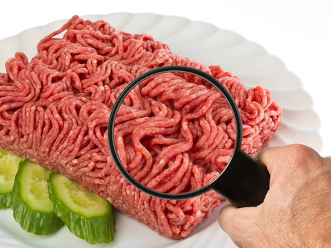 Lebensmittelkontrolle bei Fleisch / Hackfleisch