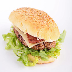 sandwich with beef and bacon