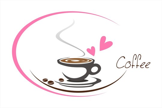 hot coffee , love , business logo design