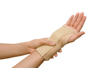 Trauma of wrist with  brace ,wrist support