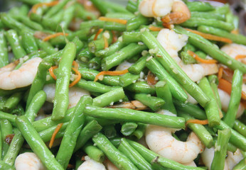 Asian dish - beans and shrimp -