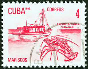Cuban exports, lobster (Cuba 1982)