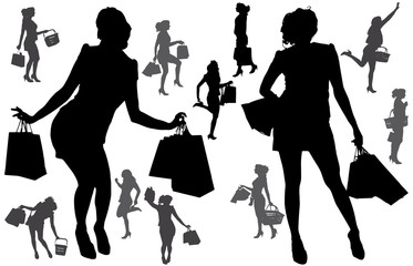Vector silhouette of a woman.