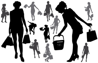 Vector silhouette of a woman.