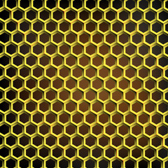 Abstract honeycomb vector background yellow