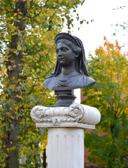 Fototapeta premium Bust of the queen Louise in the city of Zelenogradsk of the Kali