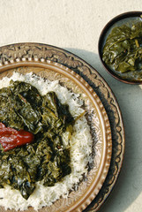 Haak Kashmir spinach is stir-fried spinach cooked in a spices