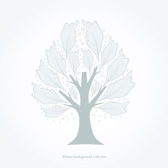 Beautiful winter tree. Vector illustration.
