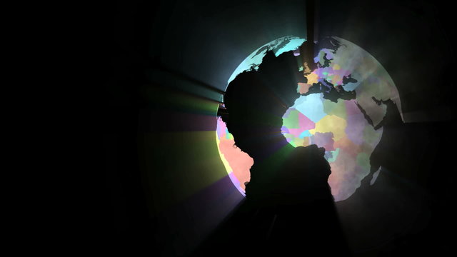 political map globe spinning