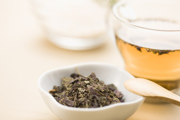 Herb tea of green perilla leaves