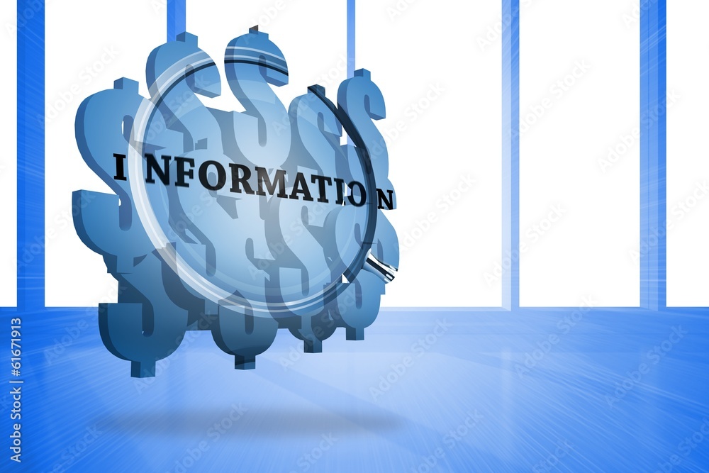 Poster Composite image of information text on abstract screen