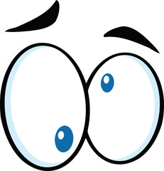 Nutty Cartoon Eyes  Illustration Isolated on white