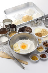 Ingredients for making a cake