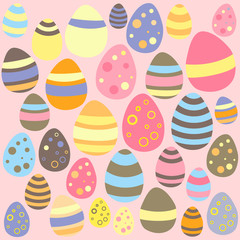 Easter pink seamless texture with eggs