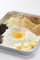 Ingredients for making a cake