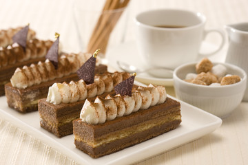 Chocolate cake with hazel nuts