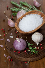 garlic, rosemary, sea salt and spices