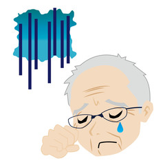 悲しむ禿げのおじいさん