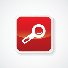 Zoom Icon on Red Glossy Buttons. Eps-10.