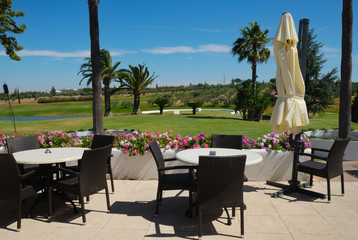 Snack bar in golf course in Andalusia, Spain - 61674765