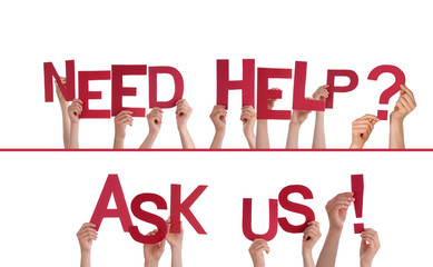 Hands Holding Need Help, Ask Us - obrazy, fototapety, plakaty