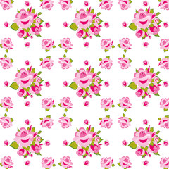 Obraz na płótnie Canvas Pink roses pattern. 