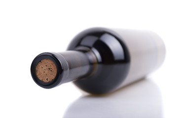 Bottle of wine on a white background.
