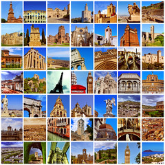 Obraz premium european landmarks collage