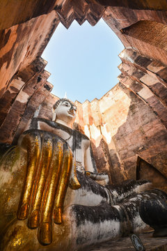 Large ancient Buddha Image in Subduing Mara attitude (UNESCO)