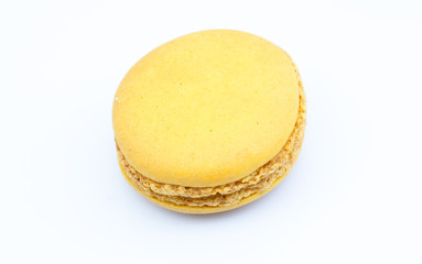 colorful macaroon on white background