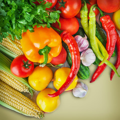 Healthy Organic Raw Vegetables. Food ingredient. Background