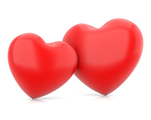 two red hearts