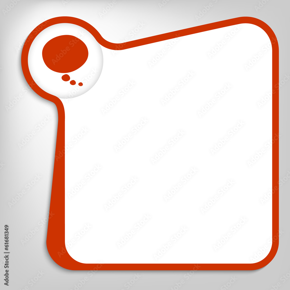 Poster red vector box for entering text with speech bubble