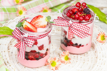 Ice cream. Delicious ice cream with fresh berries