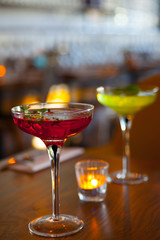 Delicious coctails garnished with fruits