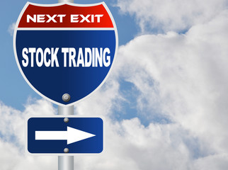 Stock trading road sign