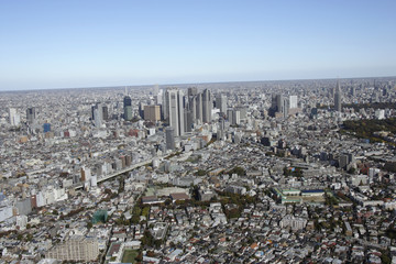 Aerial view of Shinjuku areas