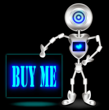 3d robot buy me black