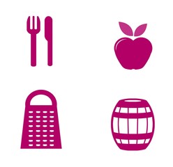 Nourriture en 4 icônes